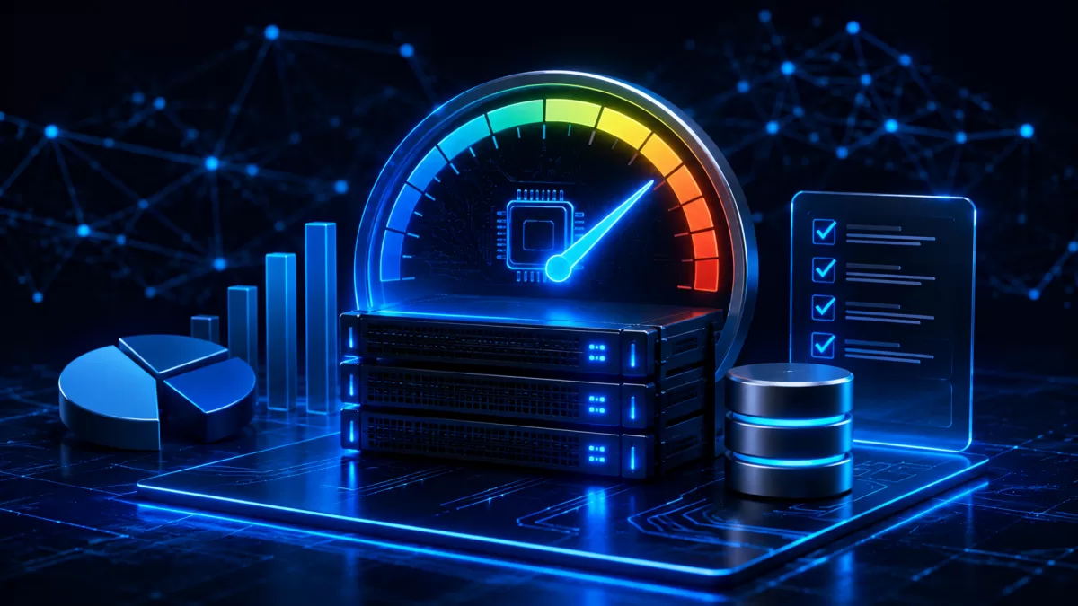 Πίνακας πόρων hosting με μετρητές CPU, μνήμης, I/O και διεργασιών