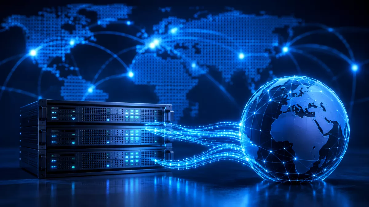 Infrastruttura digitale moderna che rappresenta sicurezza, rete e affidabilità