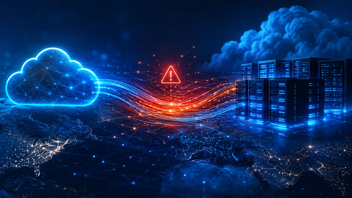 Editorial illustration related to Cloudflare and AWS us-east-1: Lessons from the August 2025 Network Congestion