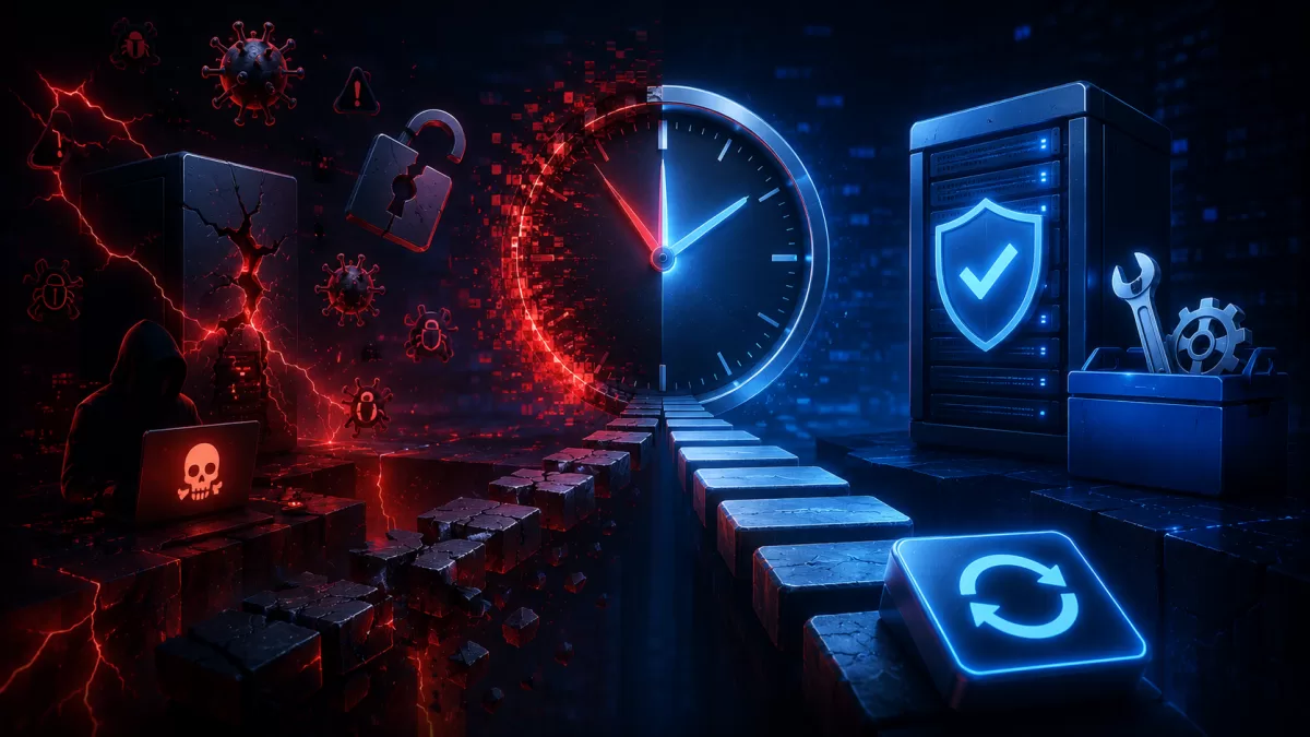 Illustrazione editoriale relativa al funzionamento, alla sicurezza e all’infrastruttura dei servizi Internet