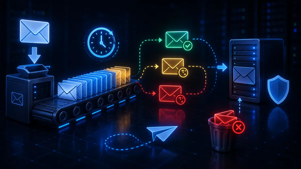 Illustrazione editoriale relativa al funzionamento, alla sicurezza e all’infrastruttura dei servizi Internet