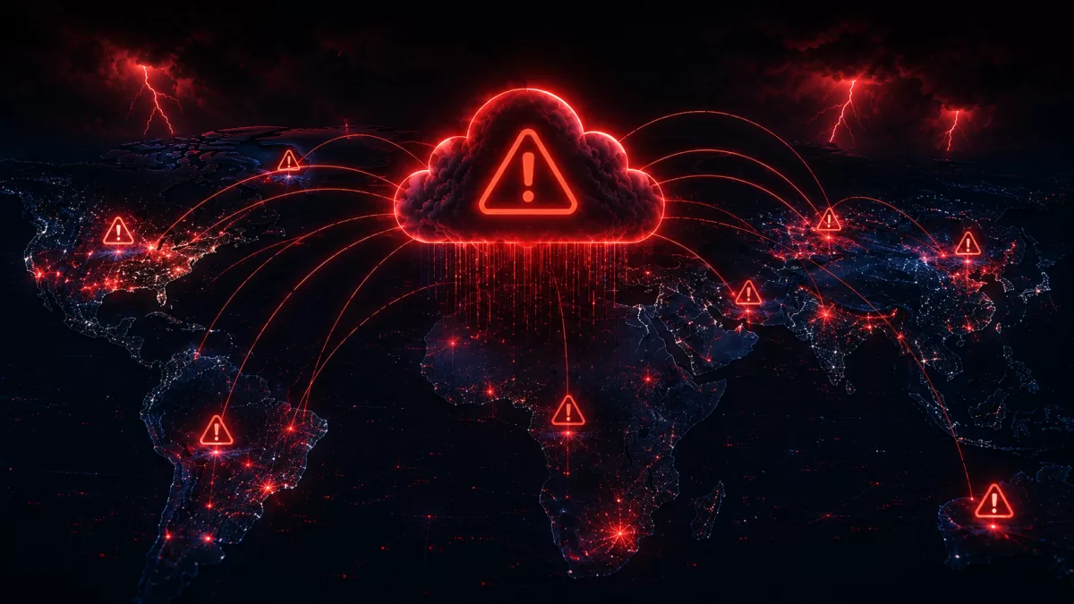 Illustrazione editoriale relativa al funzionamento, alla sicurezza e all’infrastruttura dei servizi Internet