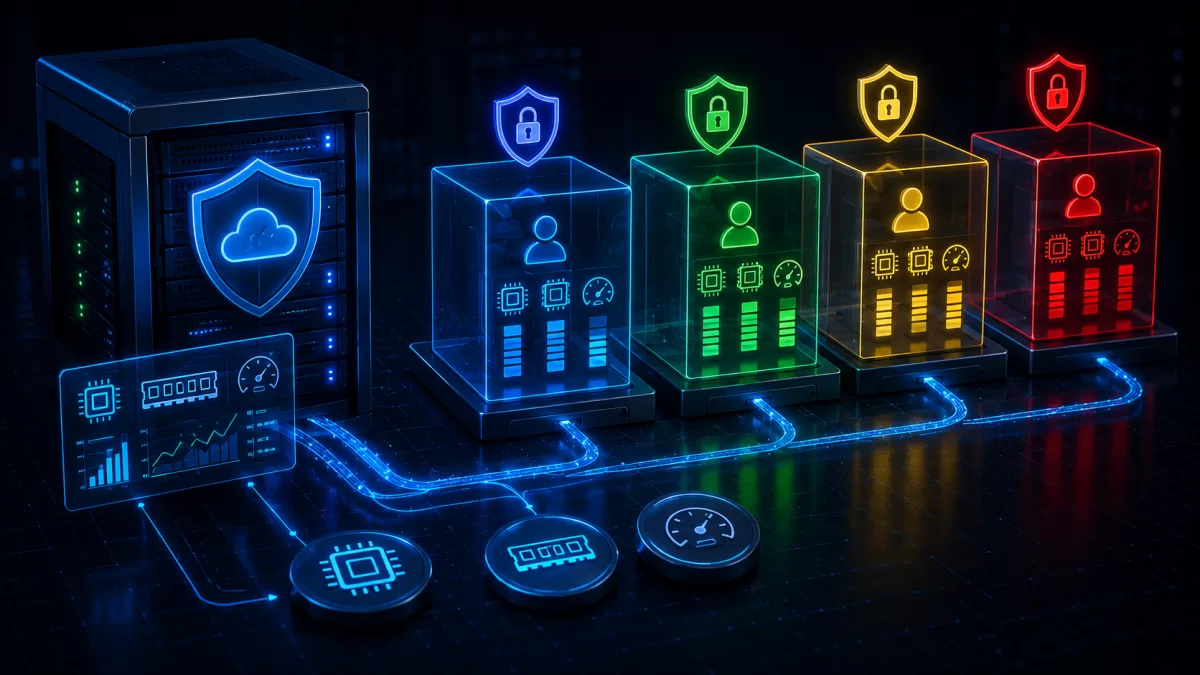 Illustrazione editoriale relativa al funzionamento, alla sicurezza e all’infrastruttura dei servizi Internet
